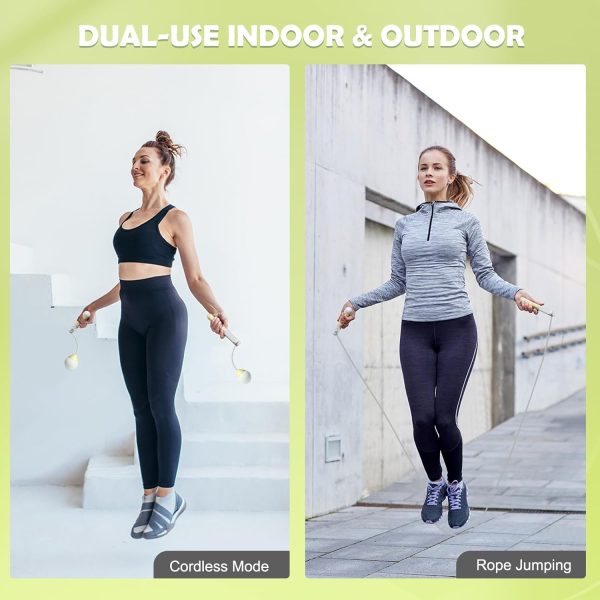 Cordless Jump Rope with Counter, Jump Rope Ropeless Adjustab...