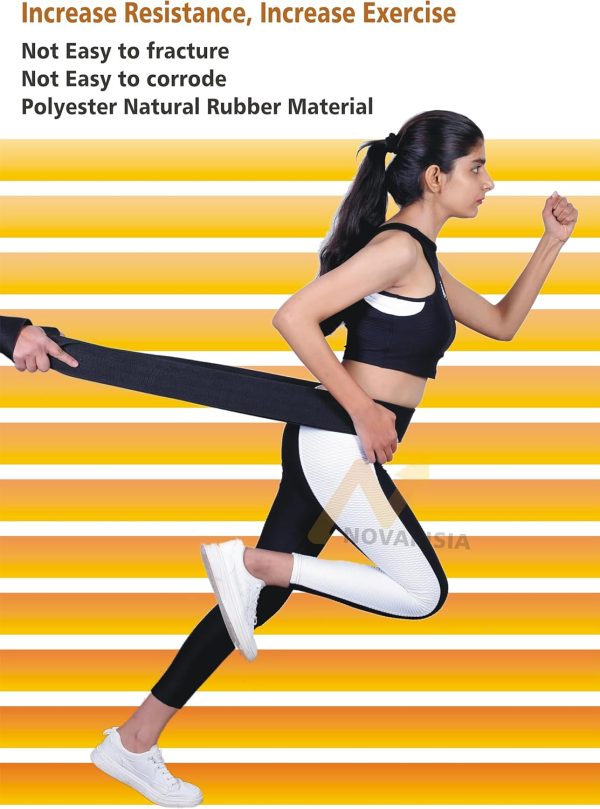 76 Inch Extended-Length Fabric Resistance Bands - Heavy Duty...