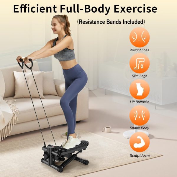 Steppers for Exercise at Home, Mini Stair Stepper with Resis...