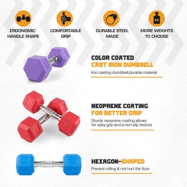 Portzon Weights Dumbbells Pink Colors Compatible with Set of...