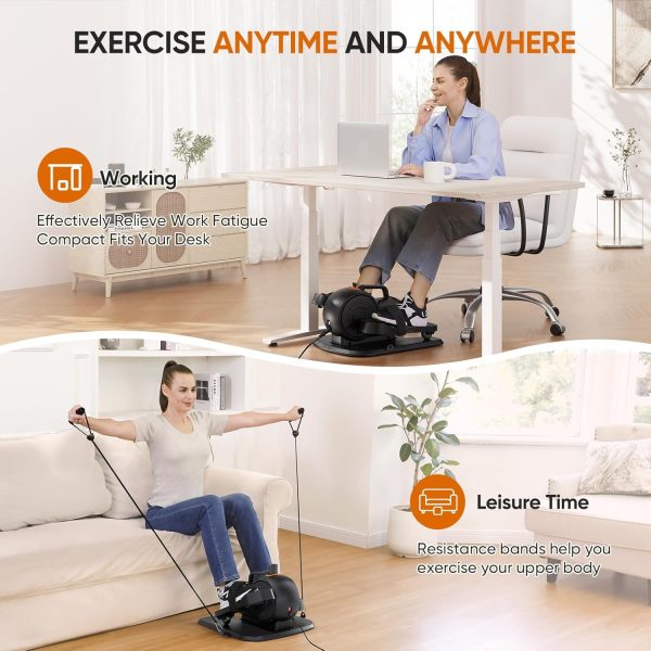 Dripex Under Desk Elliptical Machine, Mini Ellipse Leg Exerc...