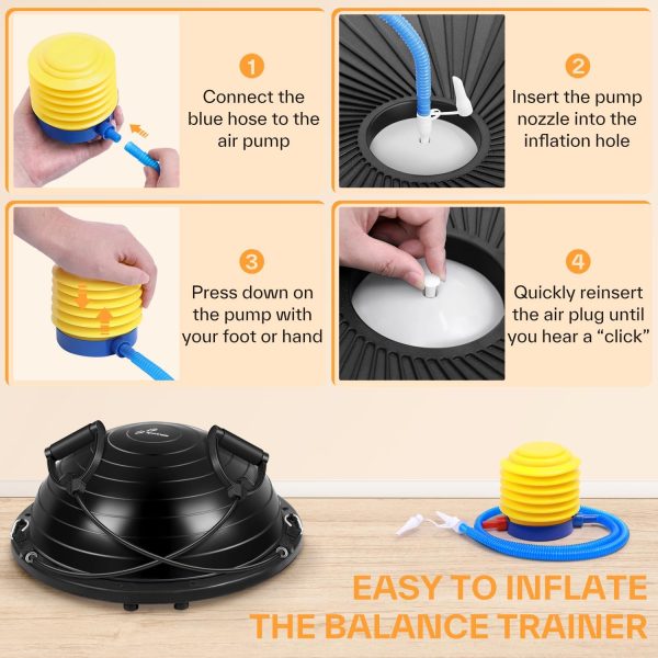 Sportneer Balance Ball Trainer with Resistance Bands and Pum...