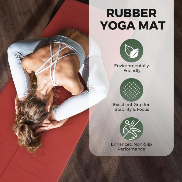 U&M Yoga Mat Non-Slip, Exercise Mat with Carrying Strap for ...