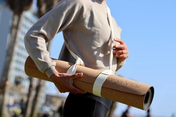 3mm Thick, 72" x 24" Natural Rubber Cork Yoga Mat, Hot Yoga ...