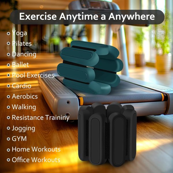 Adjustable Wrist & Ankle Weights Set of 2(1Lbs Each), Premiu...