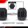 JFIT Rubber Hex Dumbbells - 8 Size Options - Hex Shaped Head...