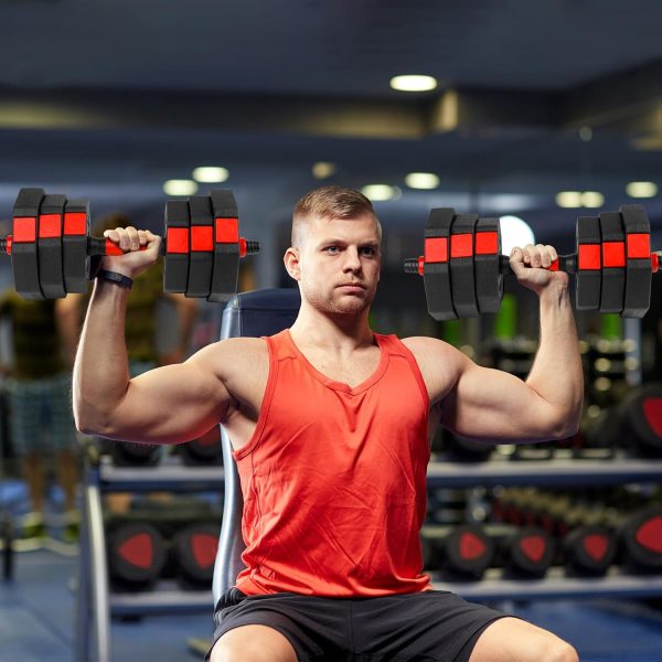 Adjustable Dumbbells Set 22LBS/33LBS/44LBS/55LBS/66LBS Free ...