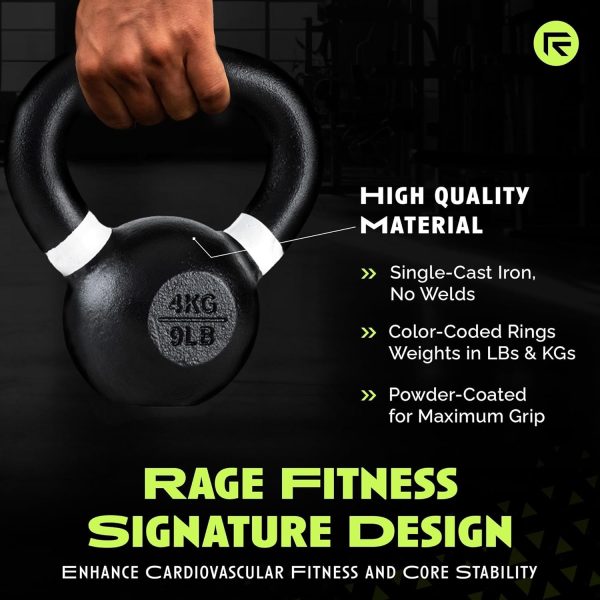 Kettlebells, Single-cast Iron, No-welded Joints, Wide Handle...