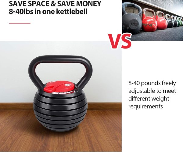 TopMade Adjustable Kettlebell - 5, 8, 9,12lb Kettlebell Weig...
