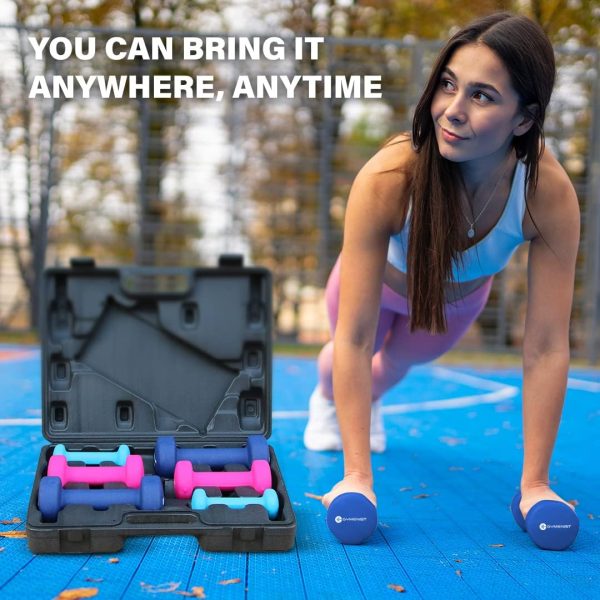 Gymenist Dumbbell Set With Hard Plastic Case Includes 3 Pair...