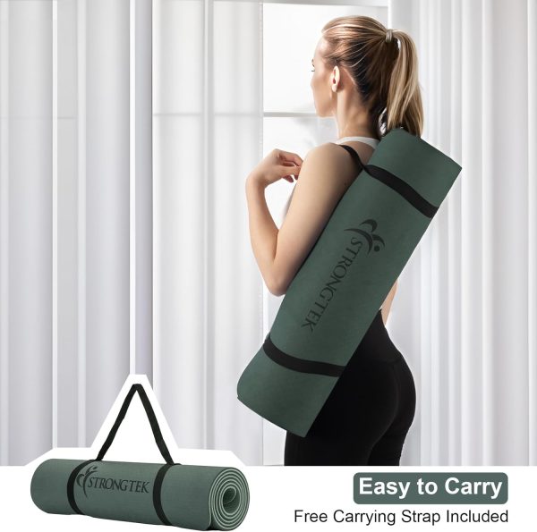 StrongTek TPE Yoga Mat, 72" x 24" x 1/3", Non-Slip, Lightwei...