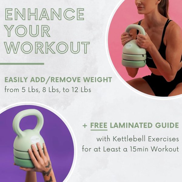 Adjustable Kettlebell | 5 lb - 12 lb | Kettlebells Weights S...