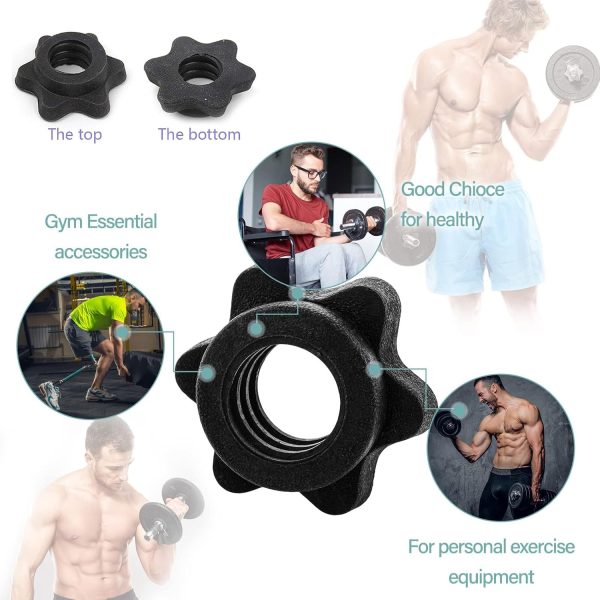 Dumbbell Collars 1 inch Dumbbell Hex Nut Barbell Collar Clam...