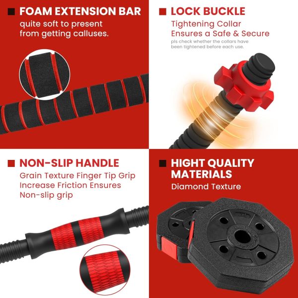 Adjustable Dumbbells Set 22LBS/33LBS/44LBS/55LBS/66LBS Free ...