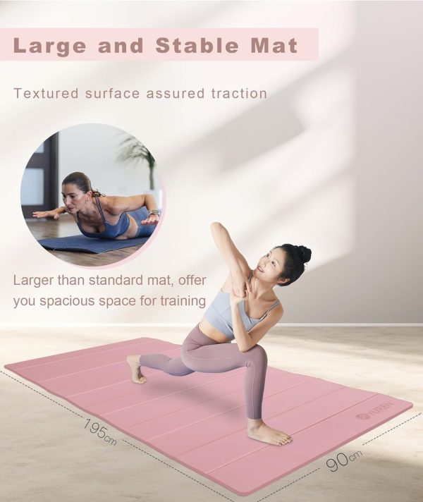 Yoga Mat 10mm Thick Folding Exercise Mat 76.7"x 35.4" Large ...