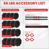 Adjustable Dumbbells Set 22LBS/33LBS/44LBS/55LBS/66LBS Free ...