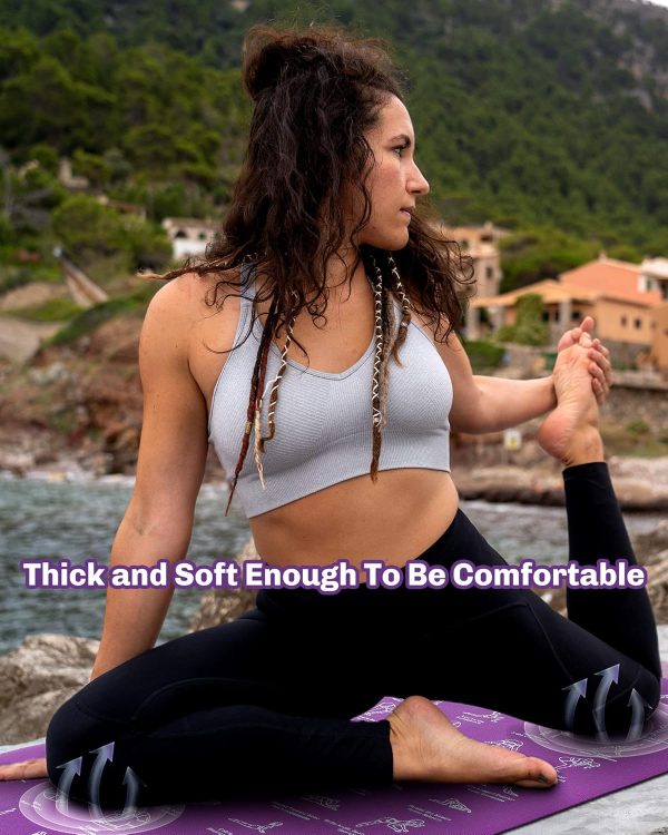Upgrade New Instructional Yoga Mat with 75 Poses Printed on ...