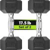 Hex Dumbbell Set, 3-100 lb Rubber Encased Exercise & Fitness...