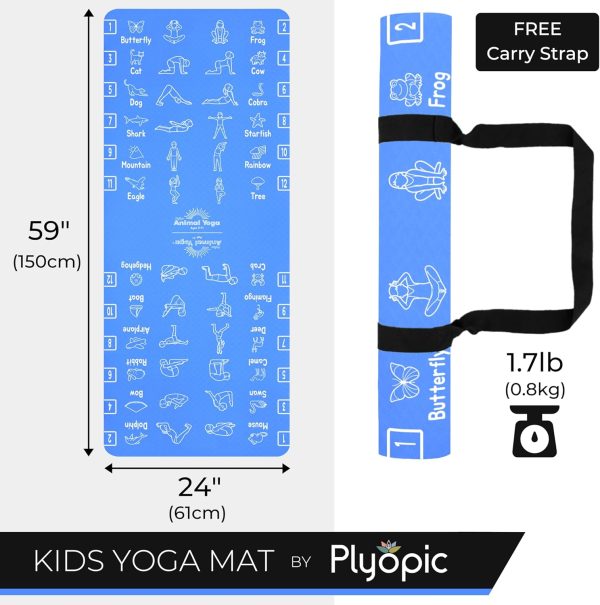Kids Yoga Mat - Non-Slip Lightweight TPE Exercise Mat - Idea...