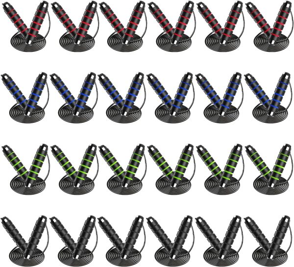 24 Pack Jump Ropes, Tangle-Free Speed Jumping Ropes with Foa...