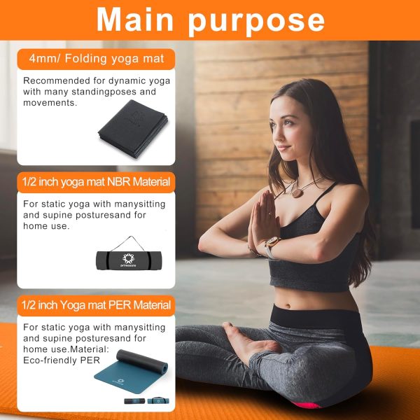 Primasole 1/2 Thick Exercise Mat with Carry Strap & Case Mat...