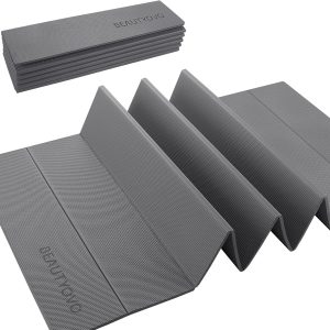 BEAUTYOVO Foldable Yoga Mat Thick 8mm, Multi-Purpose TPE Fol...