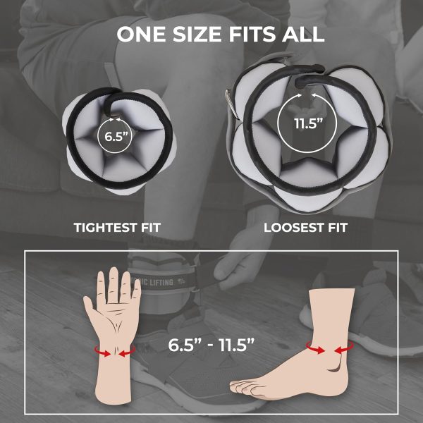 Adjustable Ankle Weights for Women and Men - 1 Pair 2 4 6 8 ...