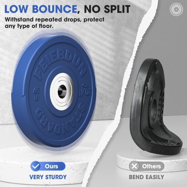 FEIERDUN 2" Color Olympic Bumper Plate Weight Plate for Stre...
