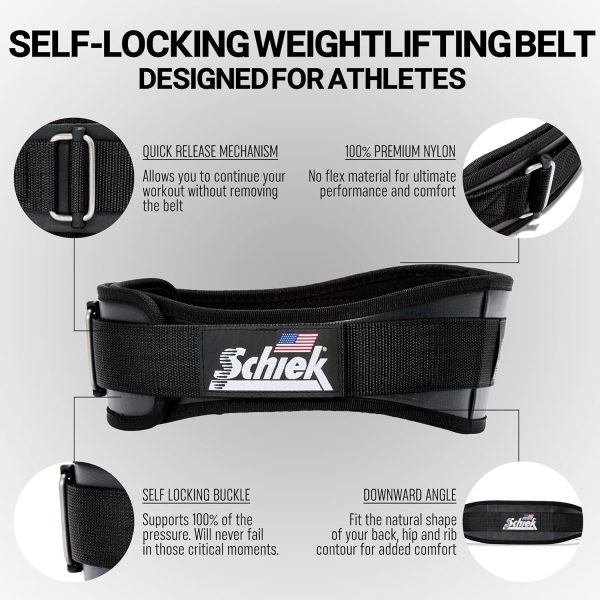 Schiek Sports Model 3004 Power Lifting Belt - Black