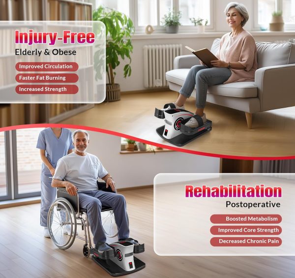 Under Desk Elliptical Machine, Quiet & Compact Electric Peda...