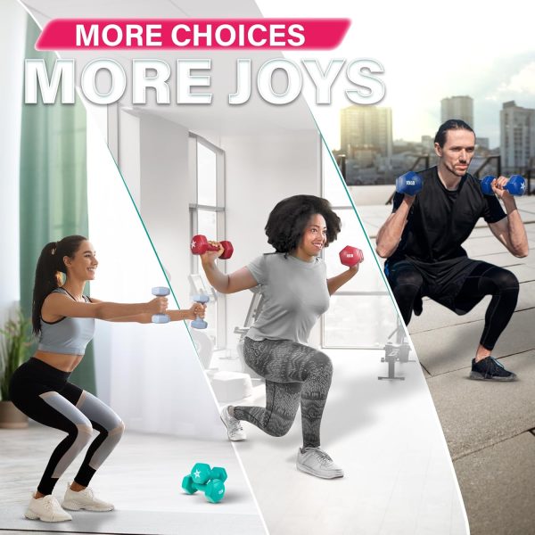 Yes4All Vinyl Hexagon Dumbbell - Dumbbells Set of 2 Hand Wei...