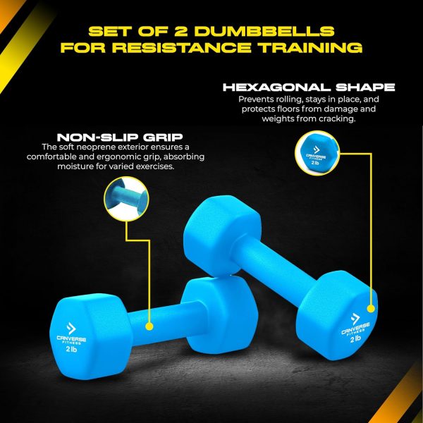 Neoprene Coated Dumbbell Sets of 2, Hand weight Dumbbells An...