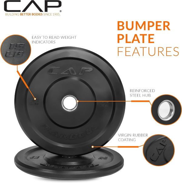 CAP Barbell Rubber Olympic Bumper Plate | Multiple Options/C...