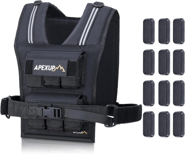 APEXUP Adjustable Weighted Vest Men 20lbs/30lbs/40lbs Weight...