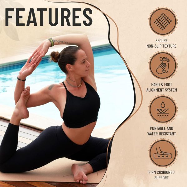 Natural Cork Yoga Mat – Lightweight & Non-Slip Yoga Mat – No...