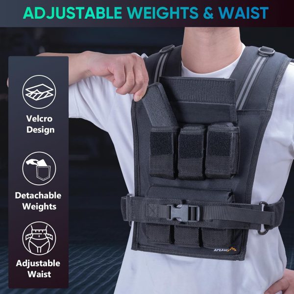 APEXUP Adjustable Weighted Vest Men 20lbs/30lbs/40lbs Weight...