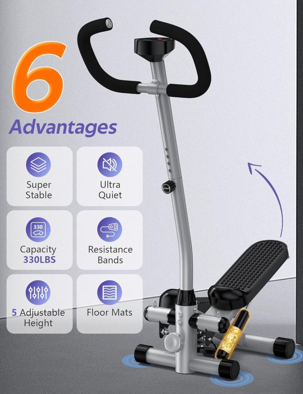 Amicus Mini Stepper for Exercise, Adjustable Height Hydrauli...