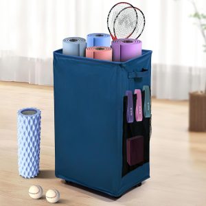 Yoga Mat Storage Racks, Home Gym Storage Rack with Wheels, Y...