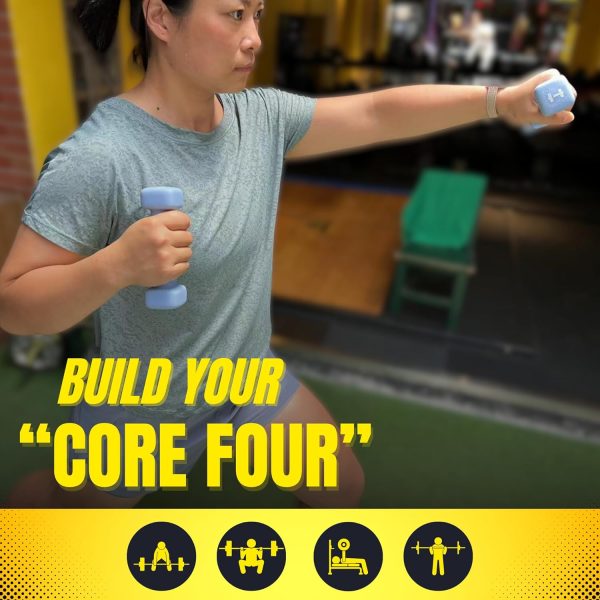 HulkFit Neoprene Coated Anti-Roll Square Dumbbells, Free Wei...