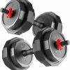 AmStaff 3-in-1 Adjustable Dumbbell, Kettlebell, Barbell Set,...