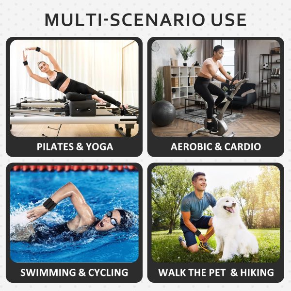 Adjustable Wrist & Ankle Weights Set of 2(1Lbs Each), Premiu...