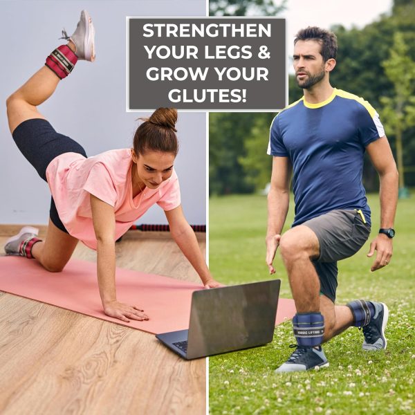 Adjustable Ankle Weights for Women and Men - 1 Pair 2 4 6 8 ...