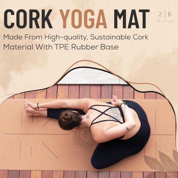 Natural Cork Yoga Mat – Lightweight & Non-Slip Yoga Mat – No...