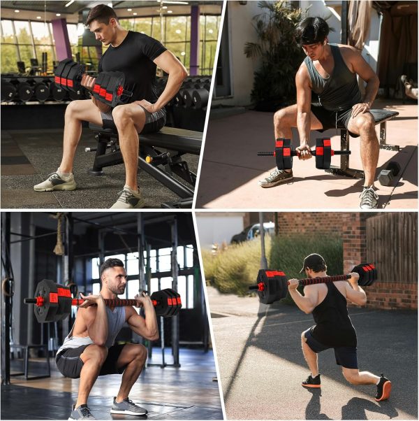 Adjustable Dumbbells Set 22LBS/33LBS/44LBS/55LBS/66LBS Free ...