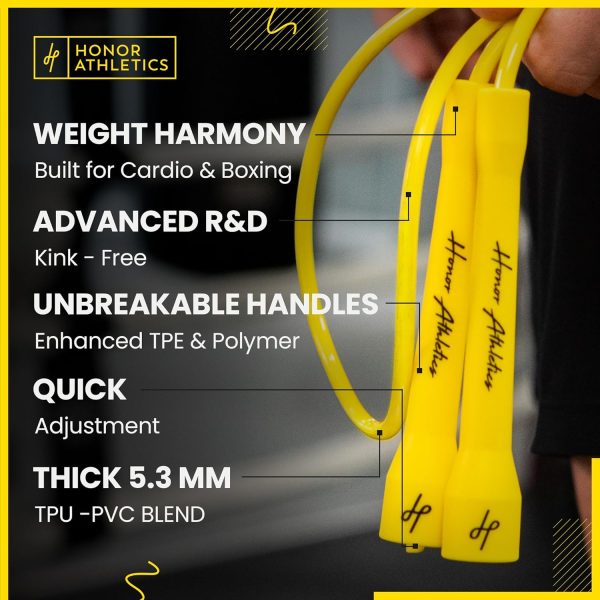 Honor Athletics | Pro Boxing Rope 3.0 | 5.3mm Jump Rope Indo...