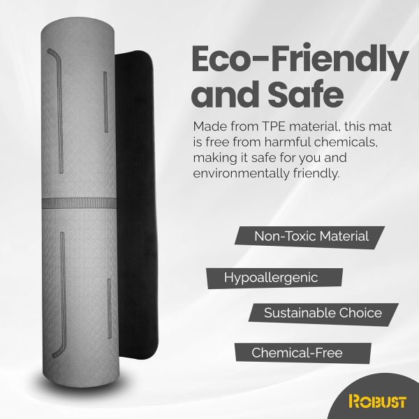 Robust Yoga Mat - 1/4" Thick Non-Slip Mat with Position Line...