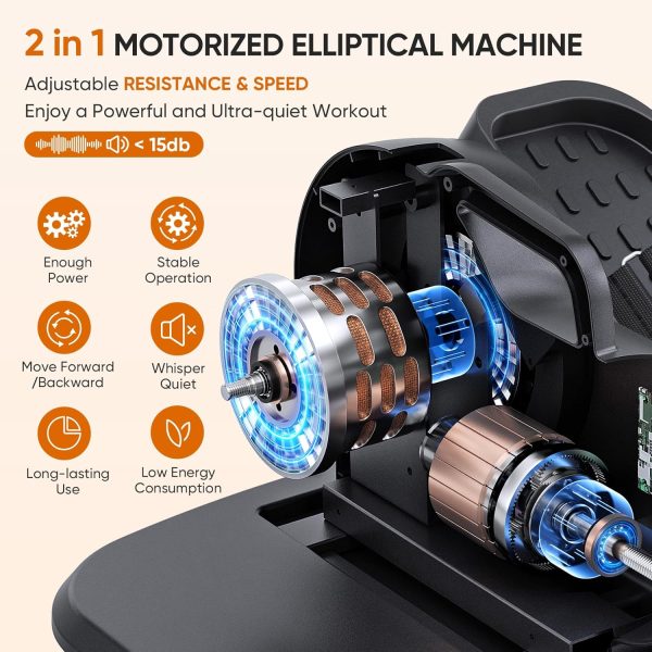 Dripex Under Desk Elliptical Machine, Mini Ellipse Leg Exerc...