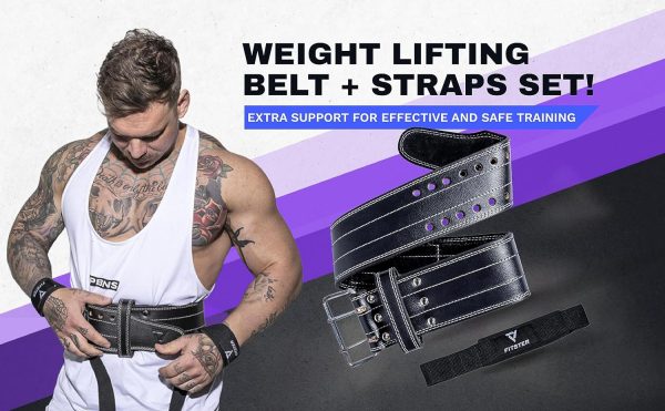 Fitster Weight Lifting Belt and Straps - Lifting Belt for At...
