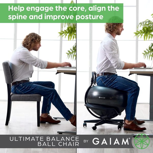 Gaiam Ultimate Balance Ball Chair (Standard or Swivel Base O...