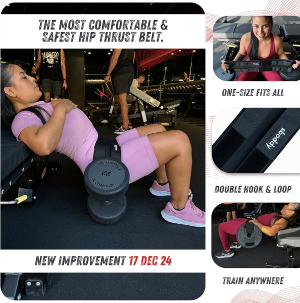 Hip Thrust Belt For Dumbbells Heavy, Kettlebells, Plates, Hi...